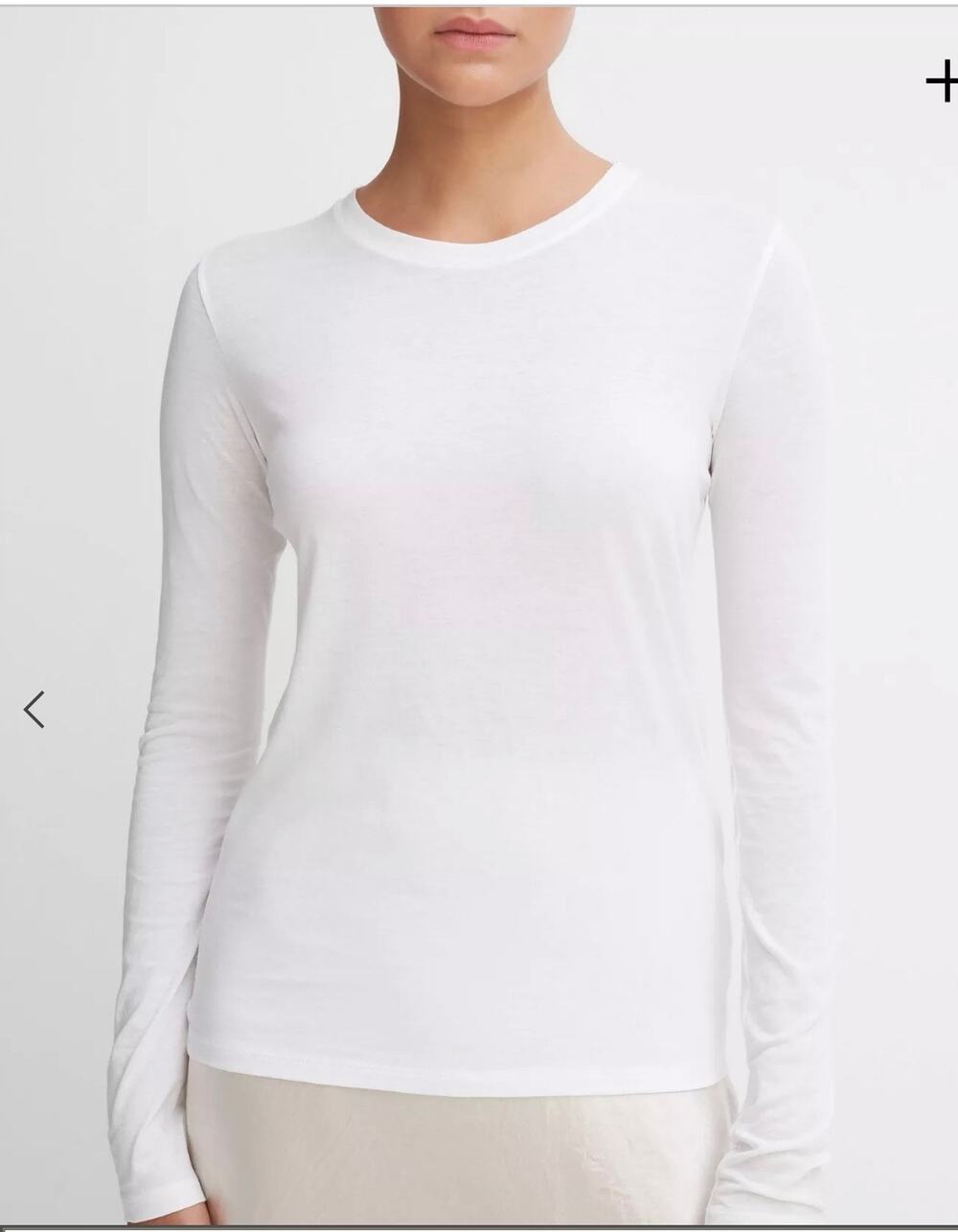 Vince Long Sleeve Crew Neck T-Shirt Essential Soft Lightweight Basic Top Medium